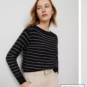 Ann Taylor Sequin Striped Wedge Sweater